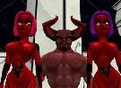 Mighty devil and his two red hot hell servants